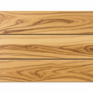 Three wood effect PVC cladding planks with a natural oak grain finish
