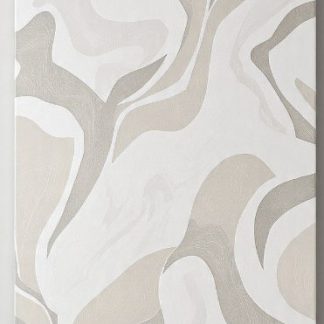 Decorative PVC wall cladding panel with a soft abstract marble pattern in cream and grey