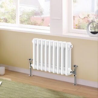 White traditional 2 column horizontal radiator 300 x 425mm