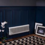 White traditional 3 column horizontal radiator 300 x 1010mm